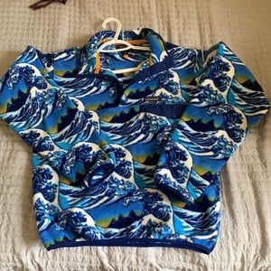 Patagonia Synchilla RARE Fitzroy wave fleece blue xs